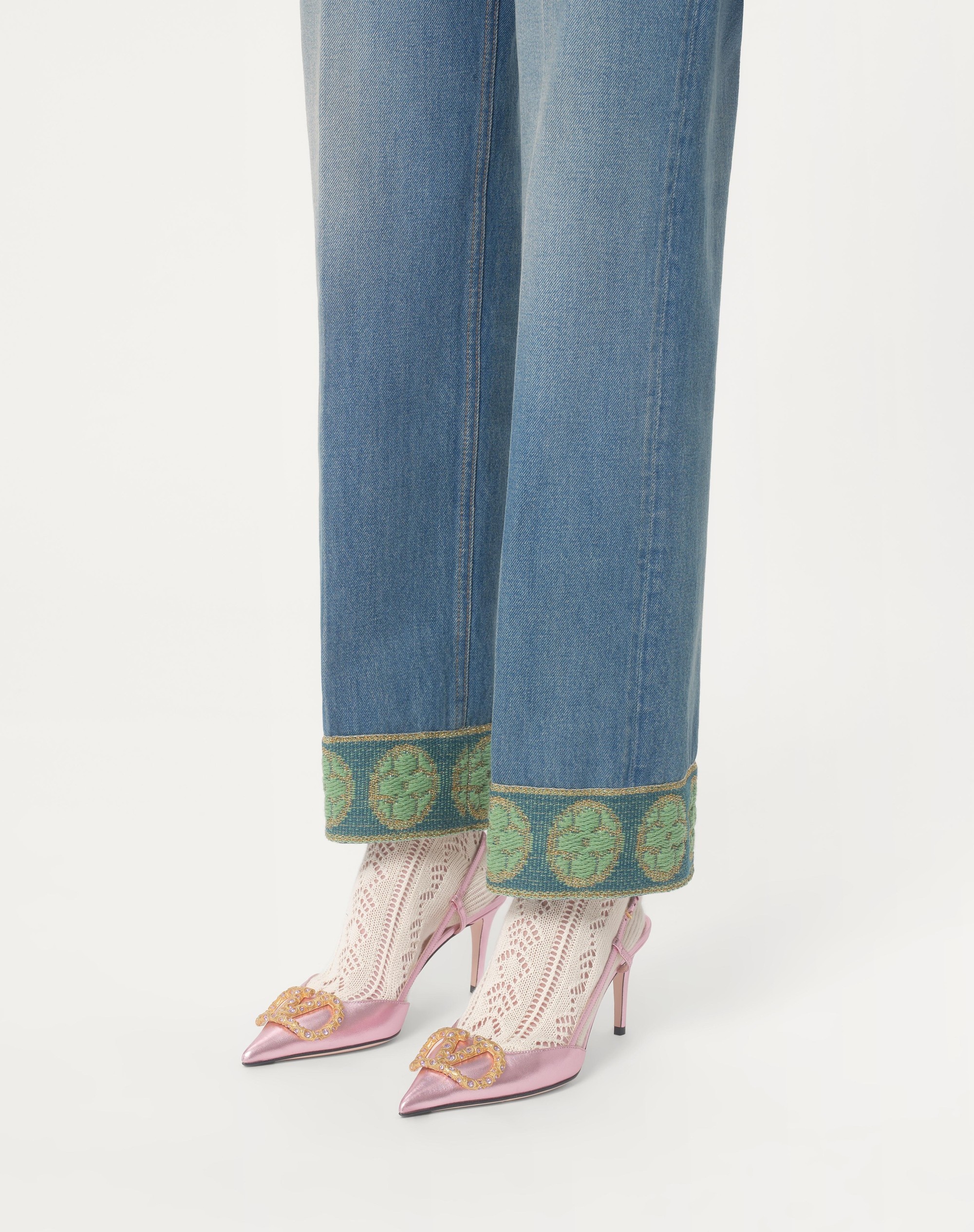 VLOGO SIGNATURE SLINGBACK PUMP IN LAMINATED NAPPA LEATHER 80MM - 2