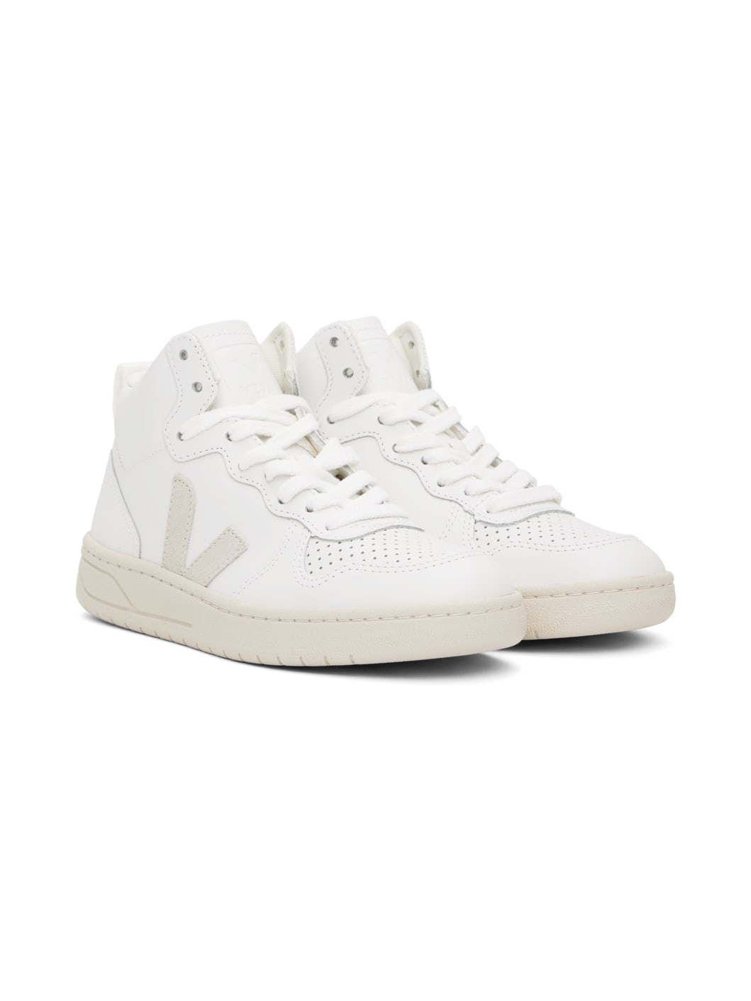 White V-15 Leather Sneakers - 4