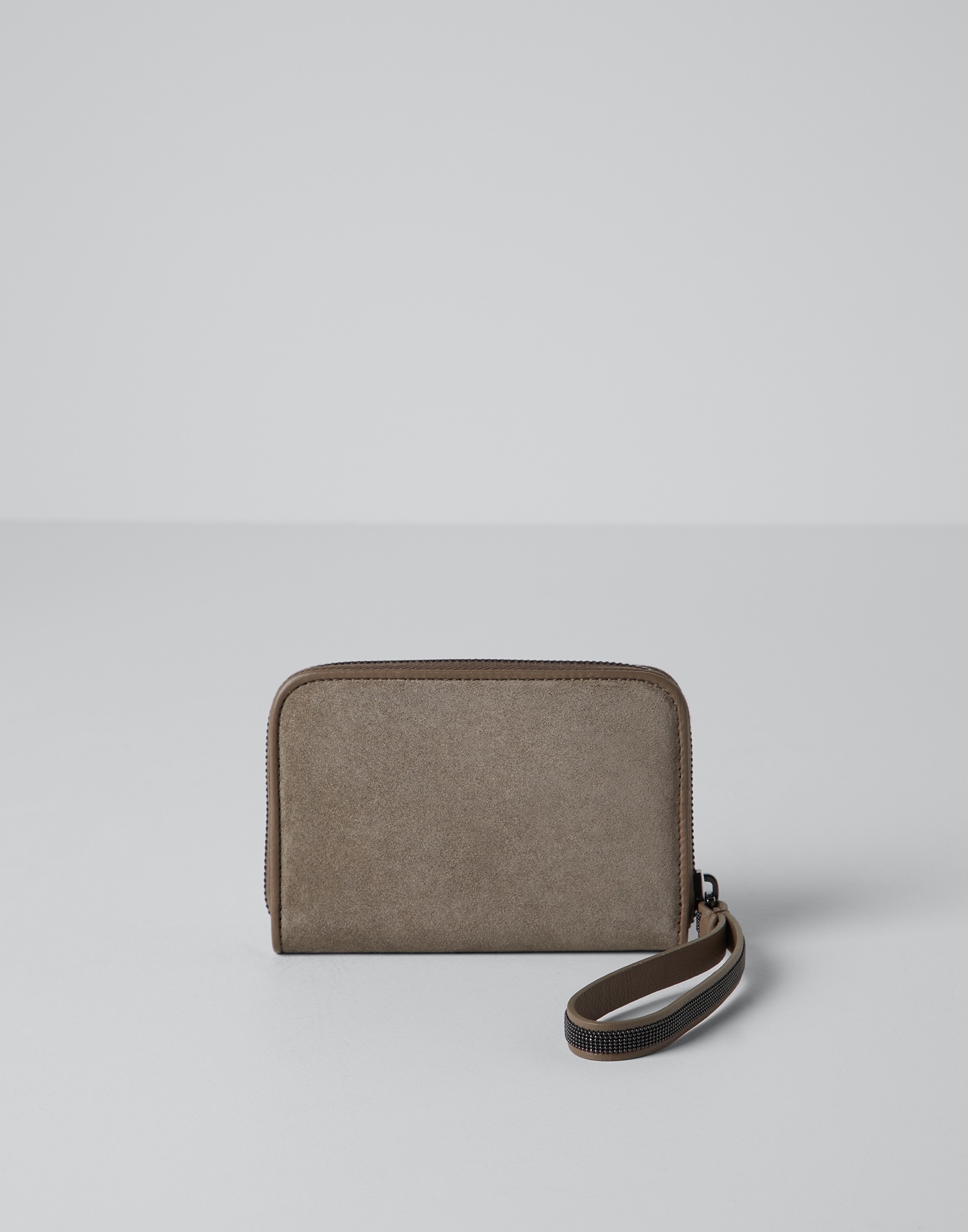 Soft matelassé small wallet in suede with Precious zipper pull - 2