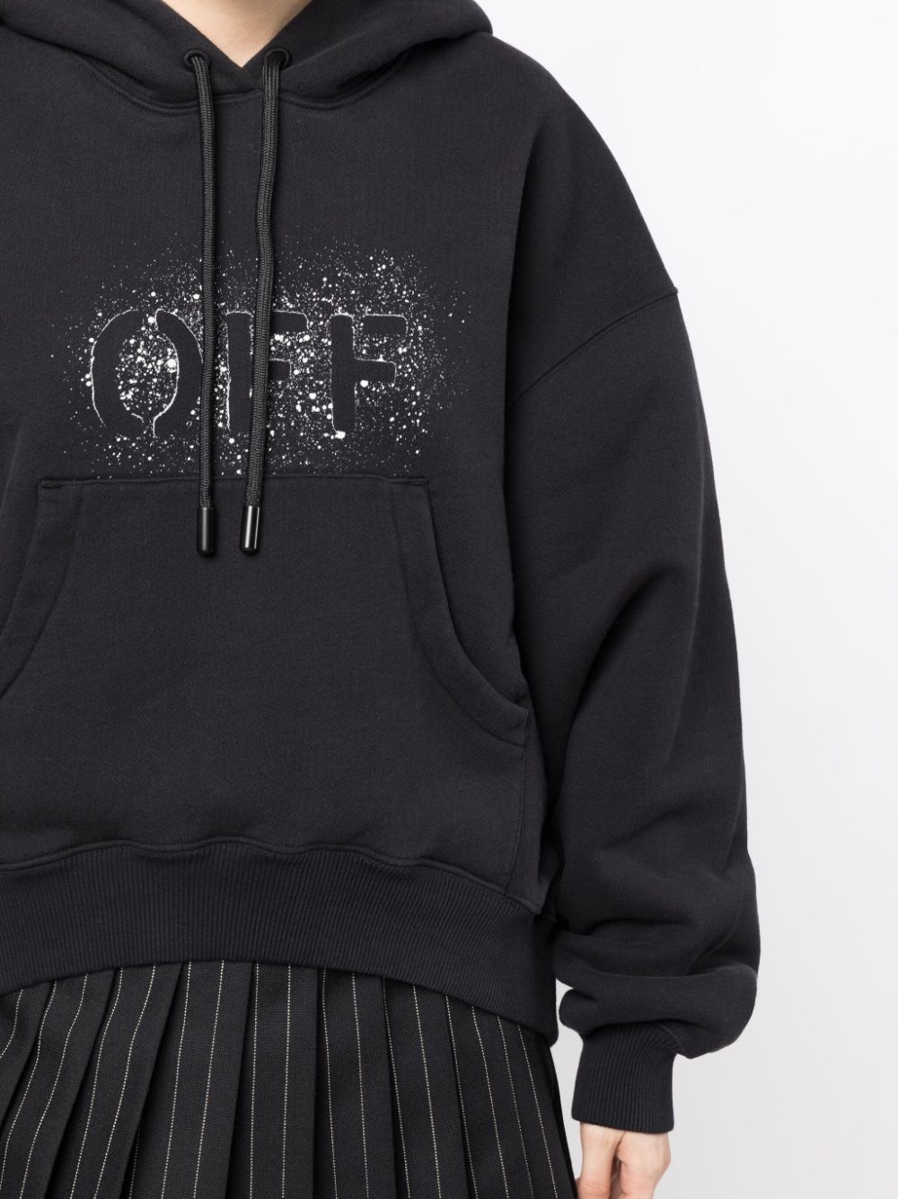 Off white black spray paint hoodie hotsell