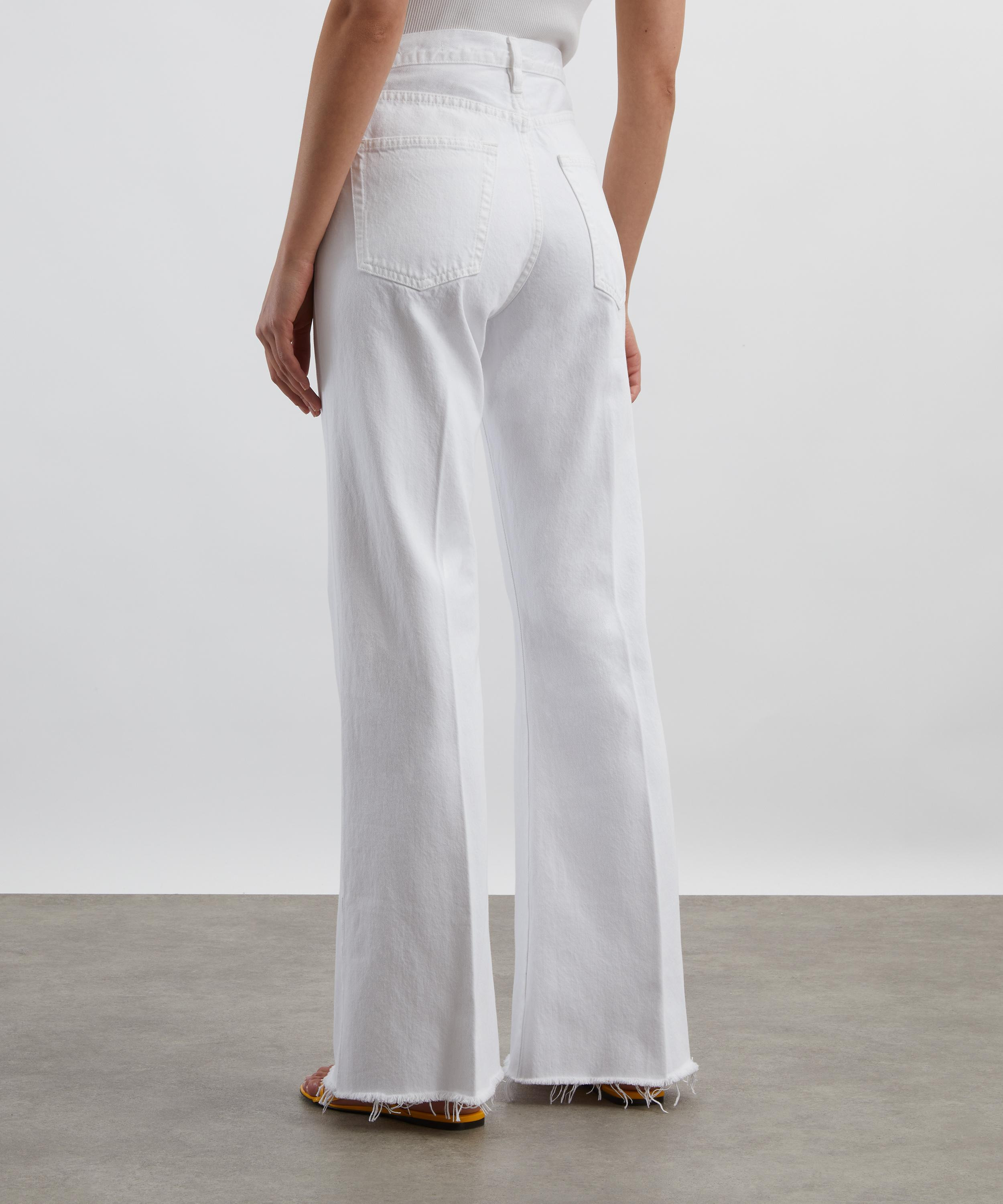 The Lax High-Rise Flare Jeans in White Raw Fry - 4