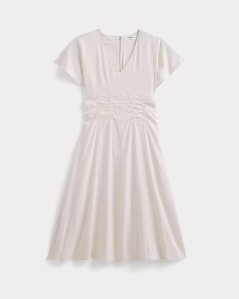 CINCHED DRESS IN STRETCH LINEN - 1