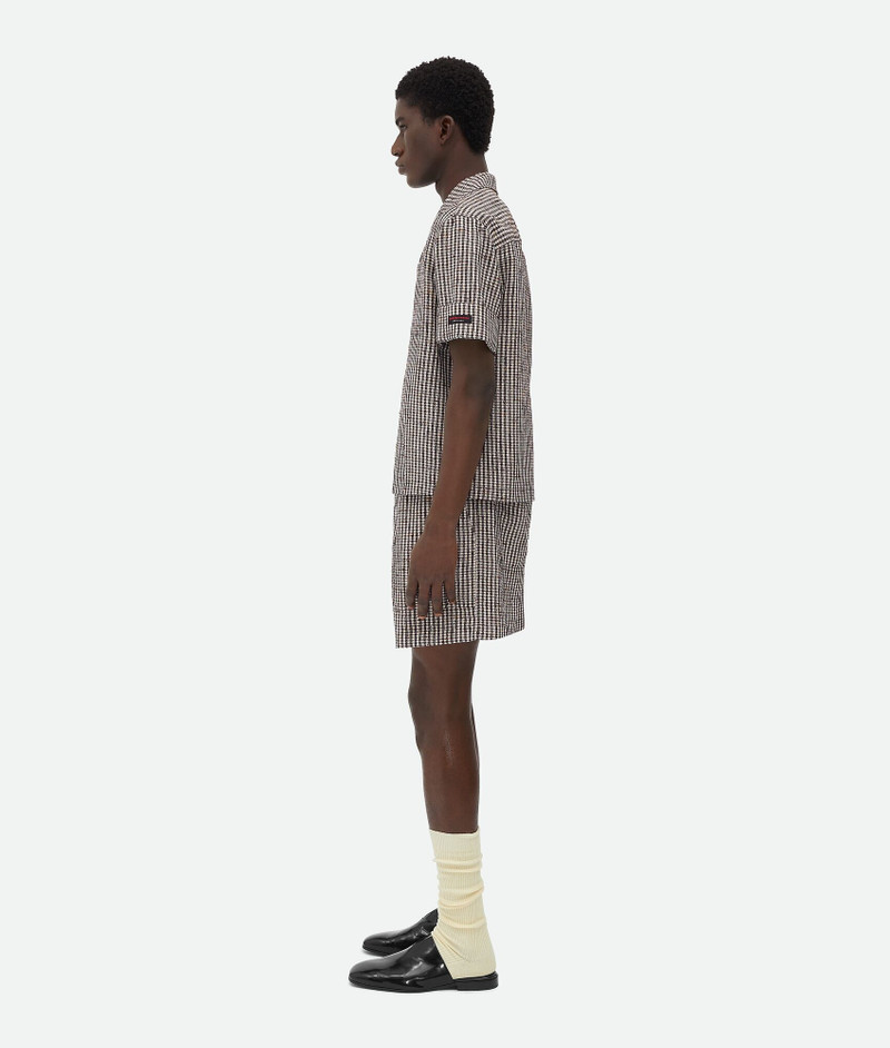 Bottega Veneta Knotted Viscose Check Shorts outlook