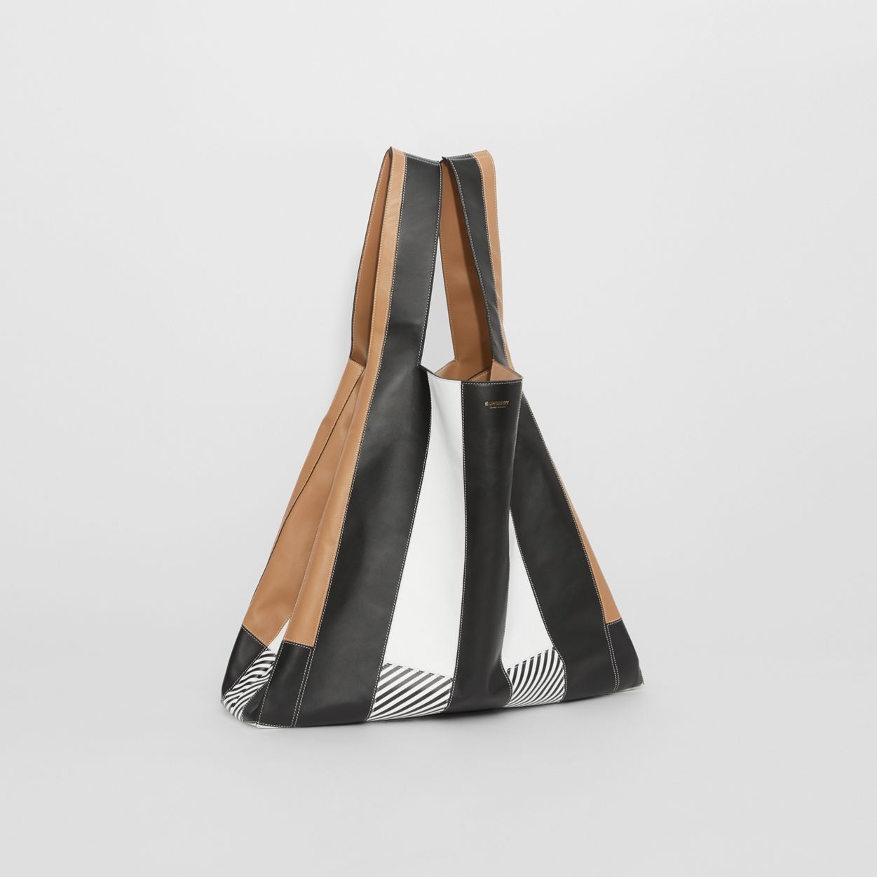 Striped Intarsia Lambskin Tote - 7