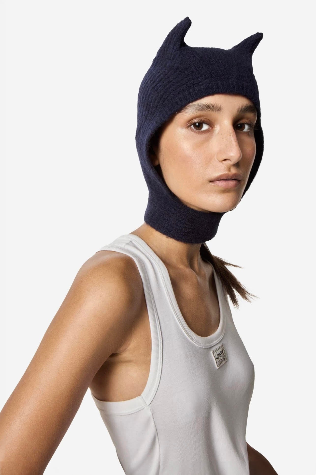 Knitted Horn Beanie - 1