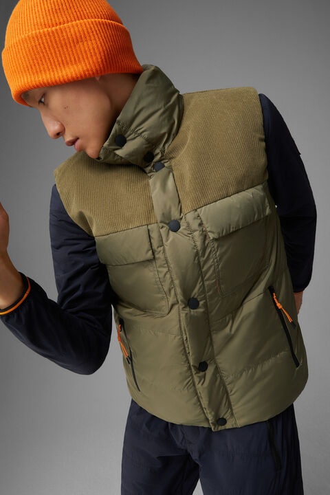 Duke Quilted gilet in Olive green - 5