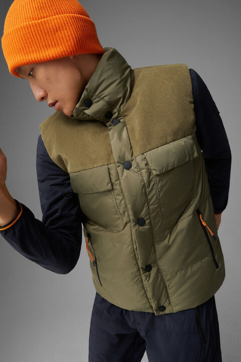 Duke Quilted gilet in Olive green 5