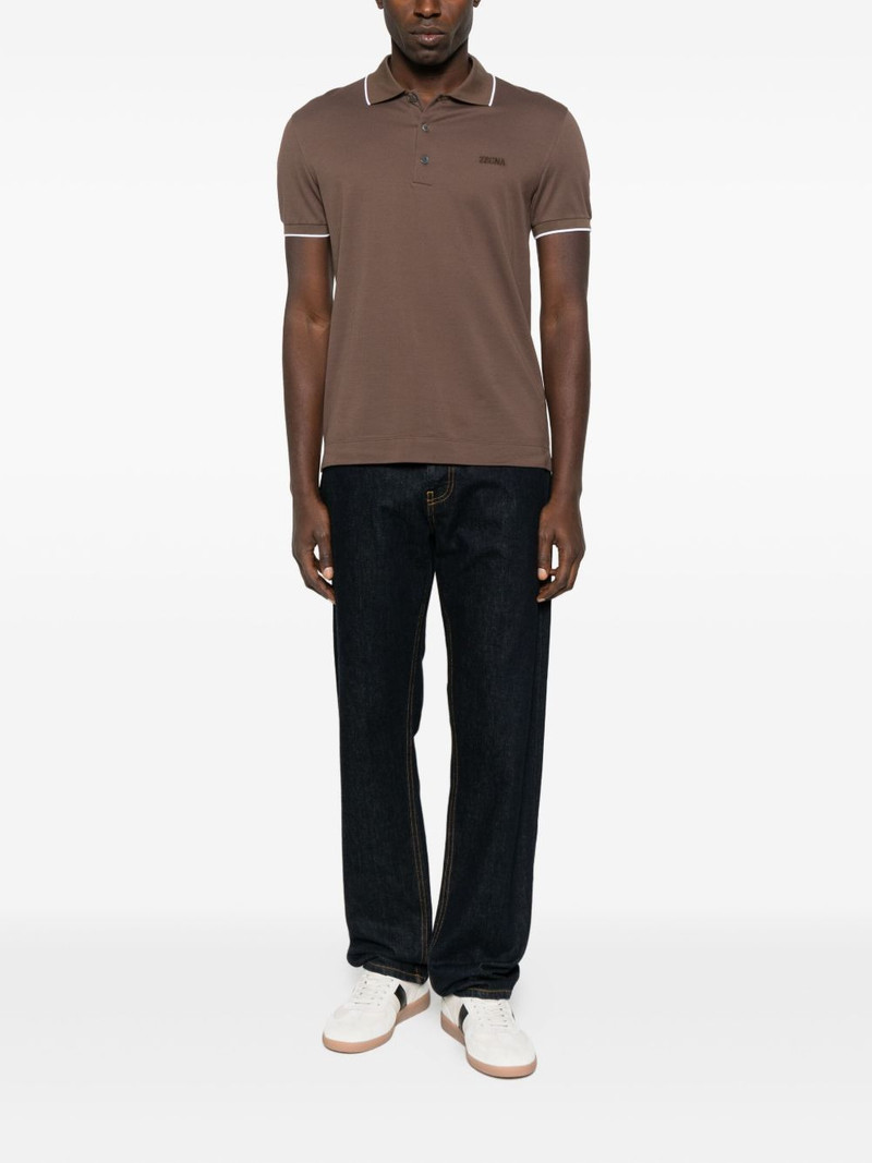 ZEGNA embroidered-logo polo shirt outlook