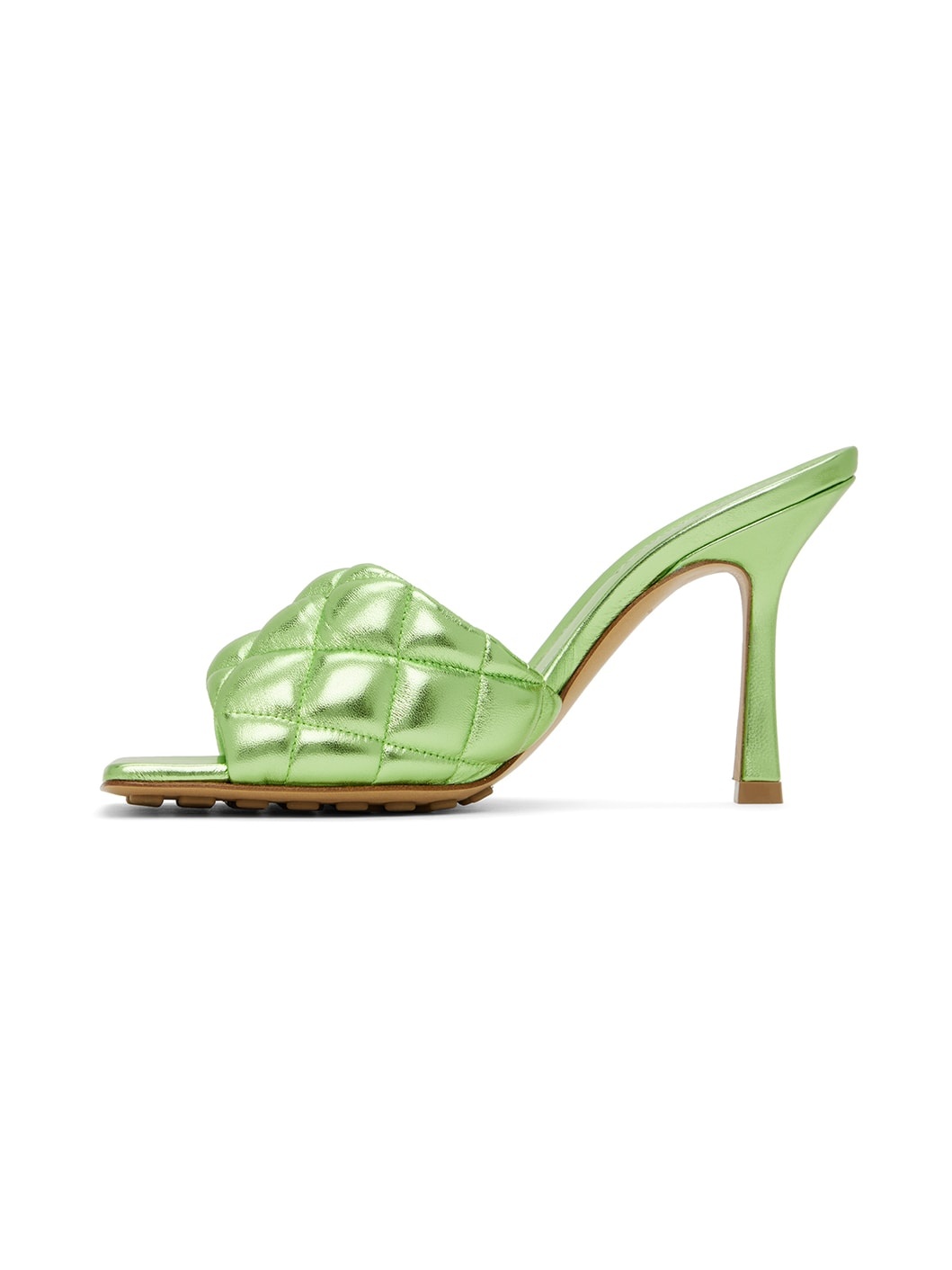 Green Padded Heeled Sandals - 3