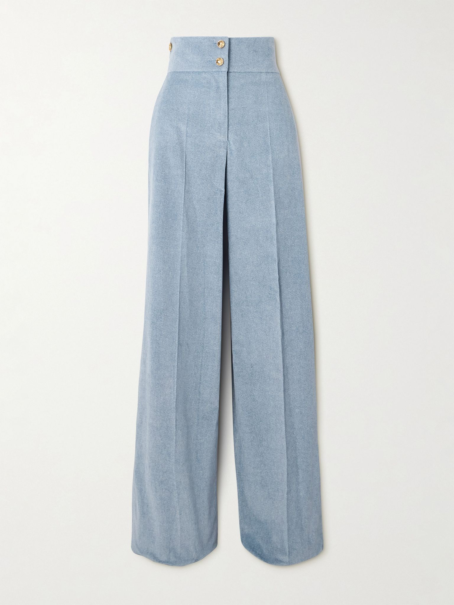 Rudy cotton-twill wide-leg pants Light blue - 1