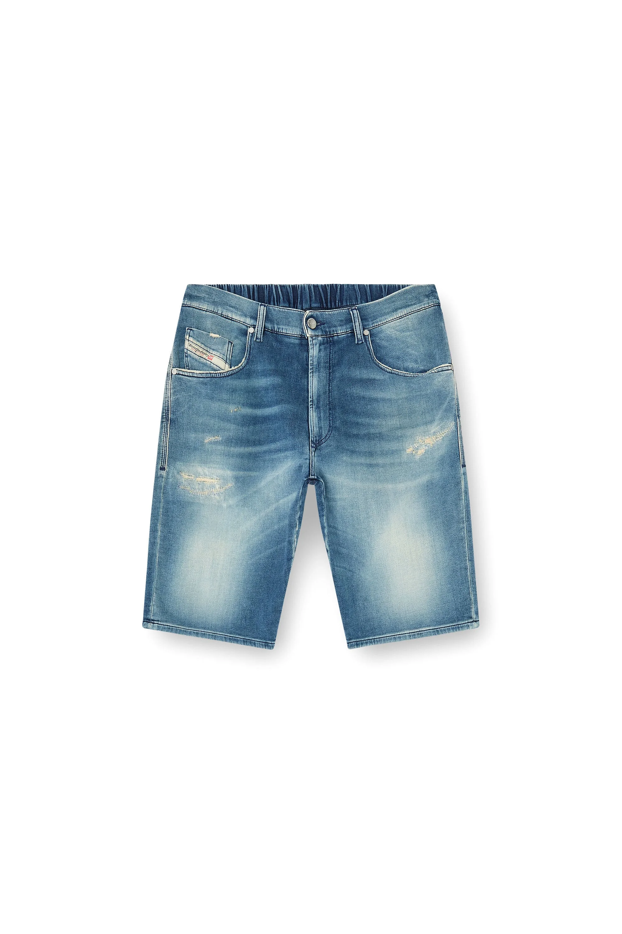 CHINO SHORTS IN JOGGJEANS WITH WORN FINISH - 1
