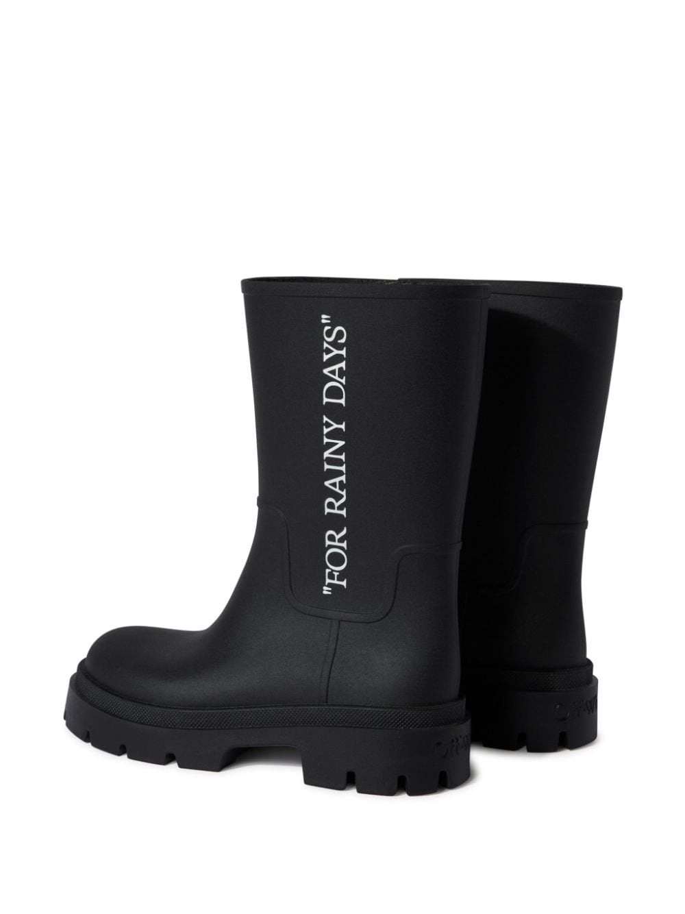 slogan-print boots - 3
