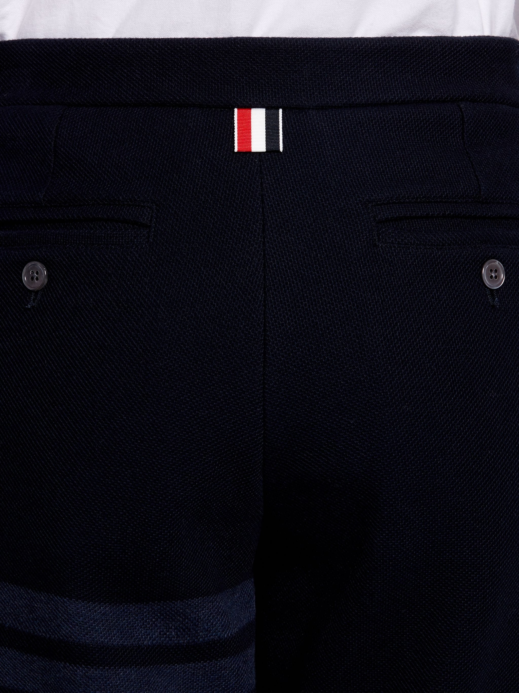 Navy Cotton Double Face Twill Tonal 4-Bar Trouser - 6