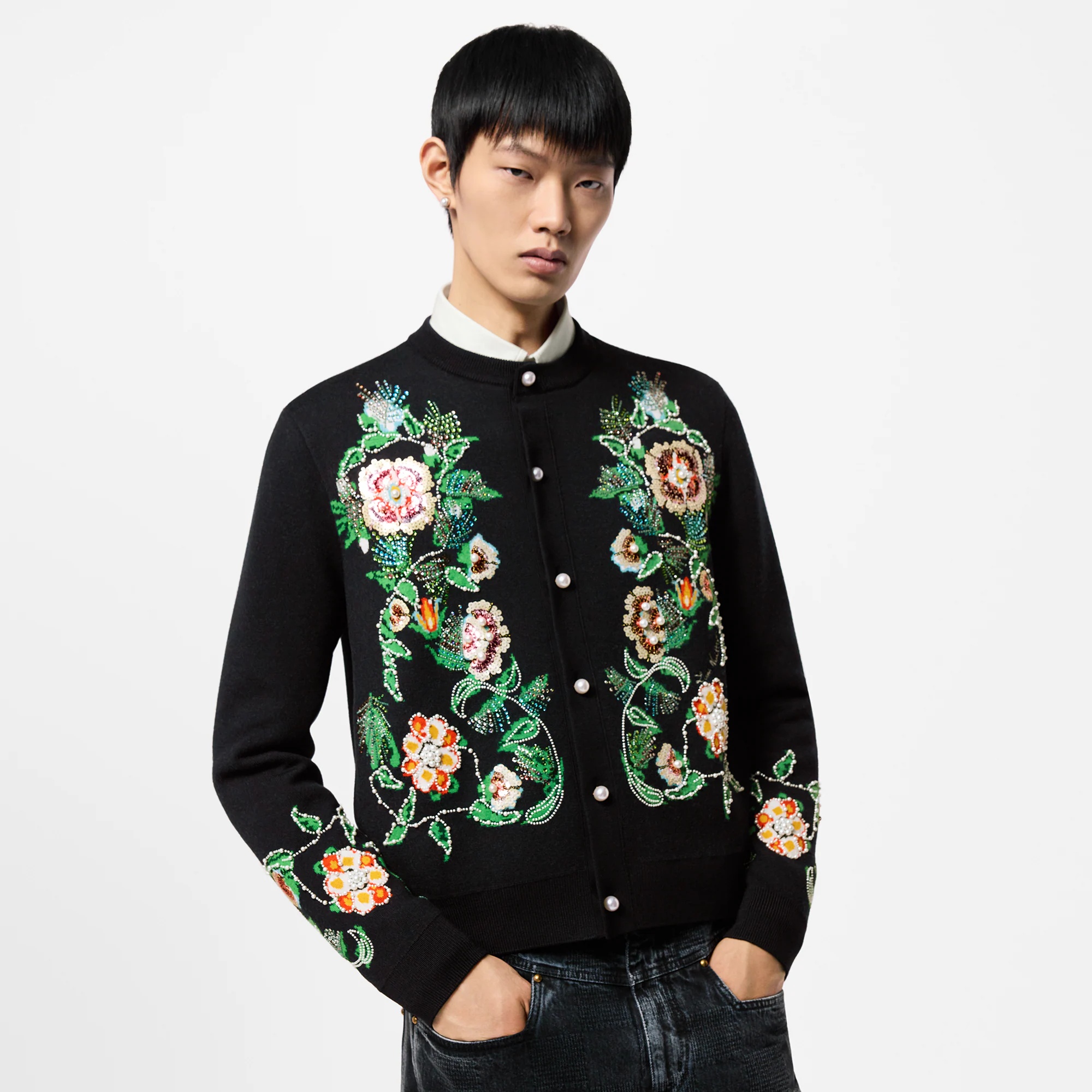 Embroidered Merino Wool Cardigan - 2