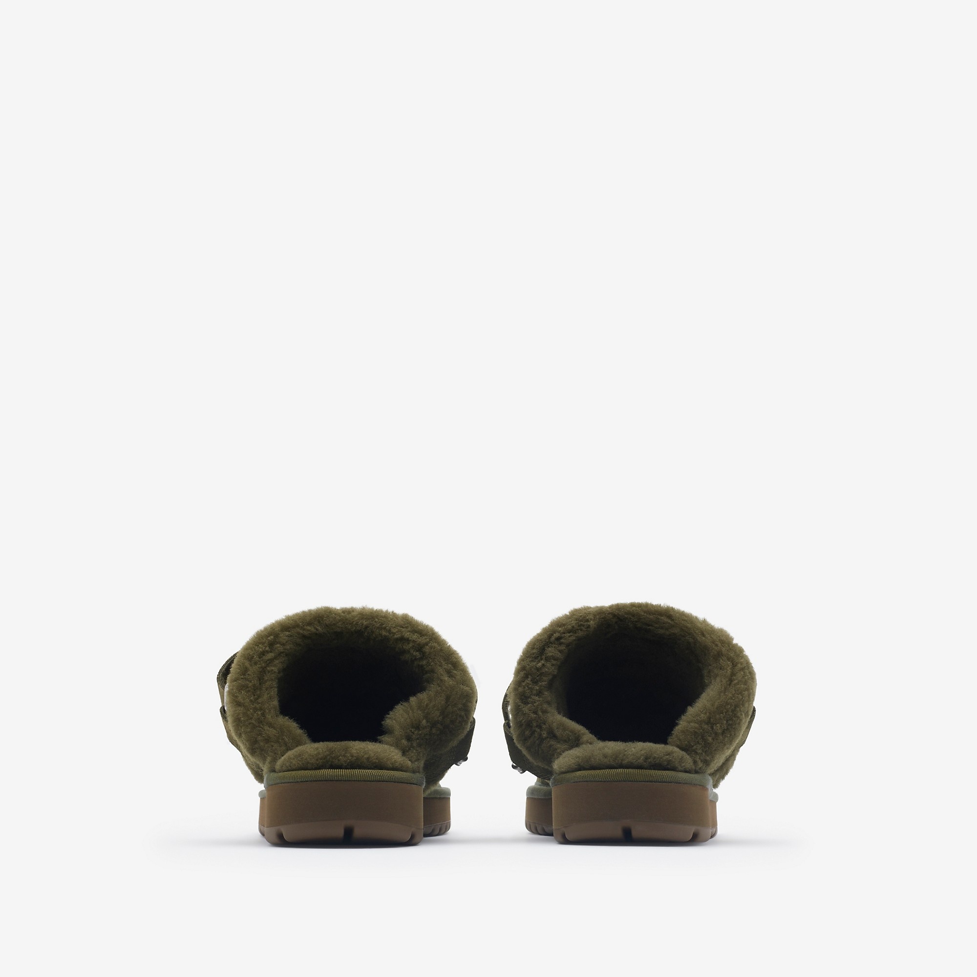 Suede and Shearling Chubby Mules - 4