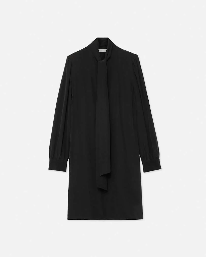 JAMIE LONG-SLEEVE SILK MIDI DRESS - 1