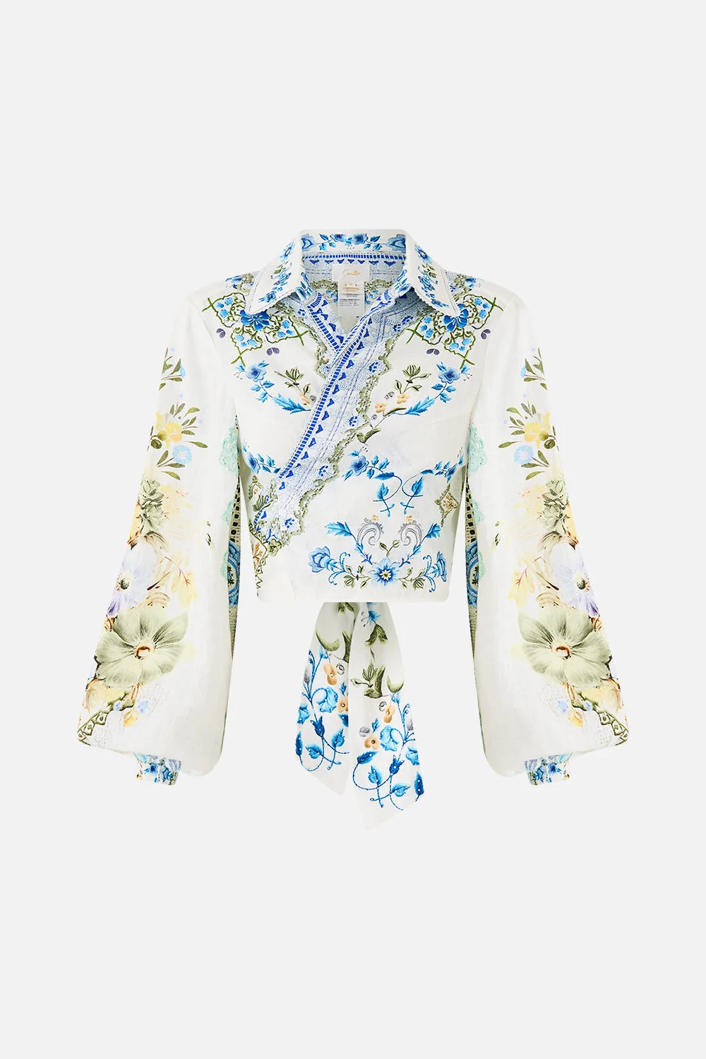 CROPPED WRAP SHIRT - 1