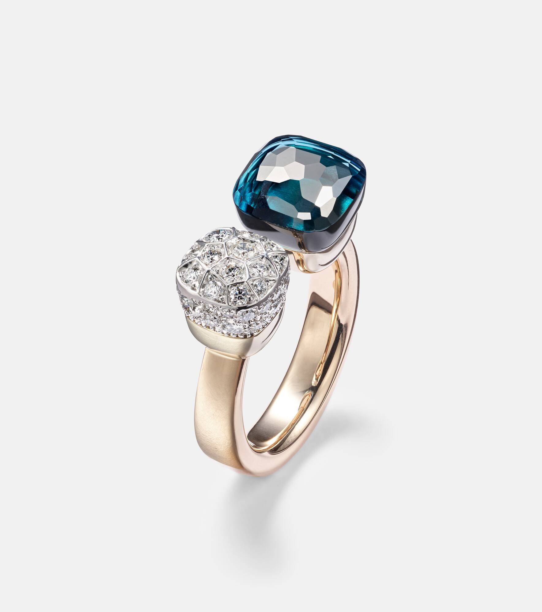 Nudo 18kt gold ring with topaz and diamonds - 4