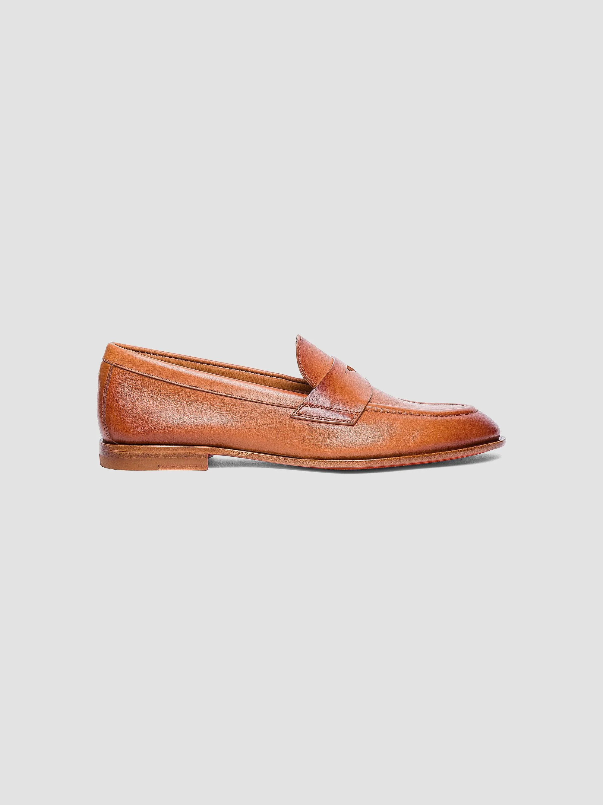 Women's Famed Leather Penny Loafers - Light Brown - 1