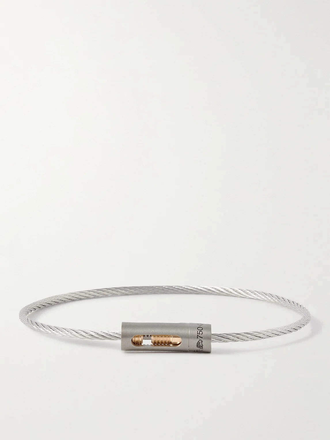 5g Brushed Recycled Sterling Silver, Titanium and 18-Karat Gold Bracelet - 1