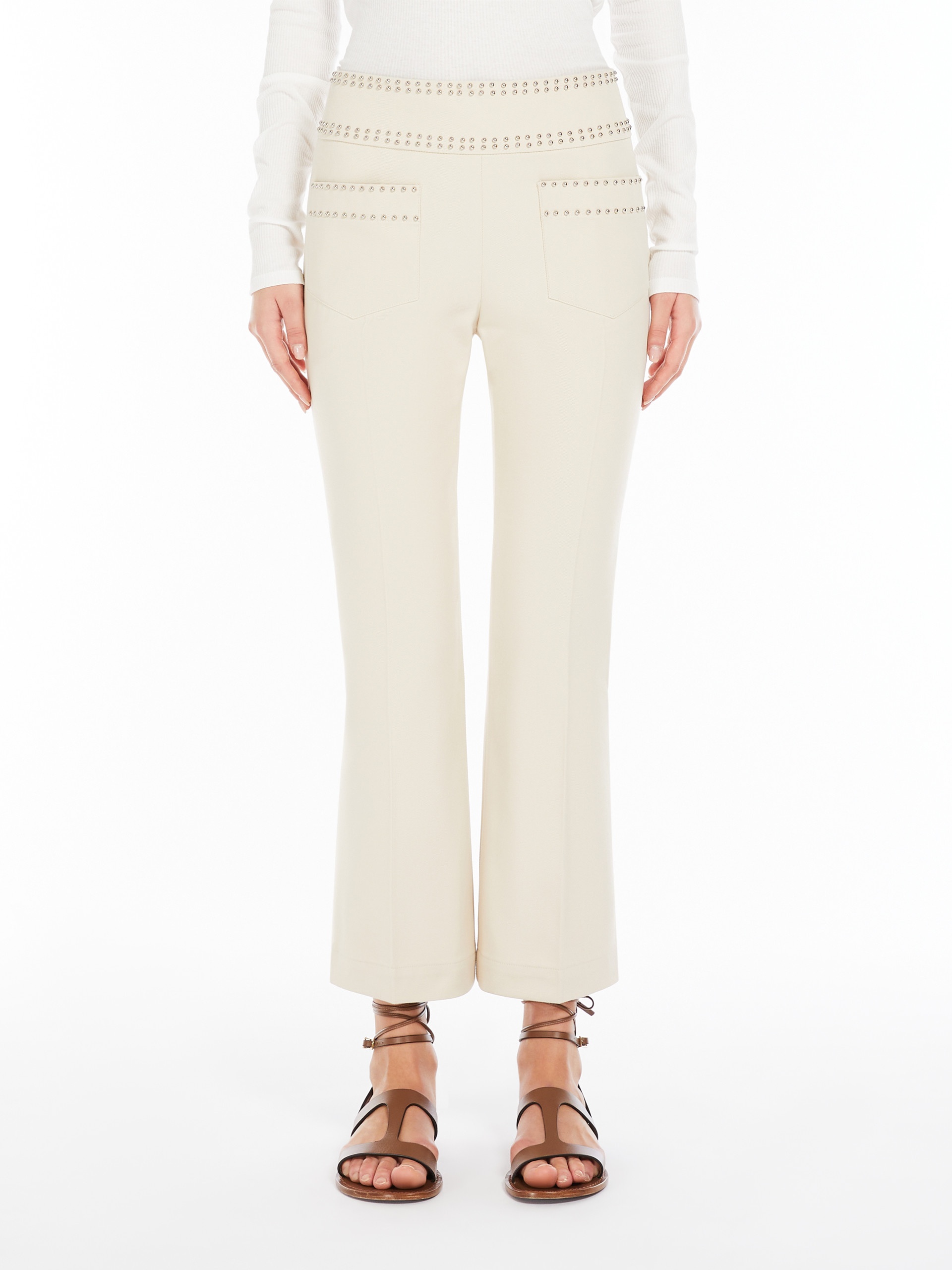 ASTRALE1234 Flared stretch cotton trousers - 3