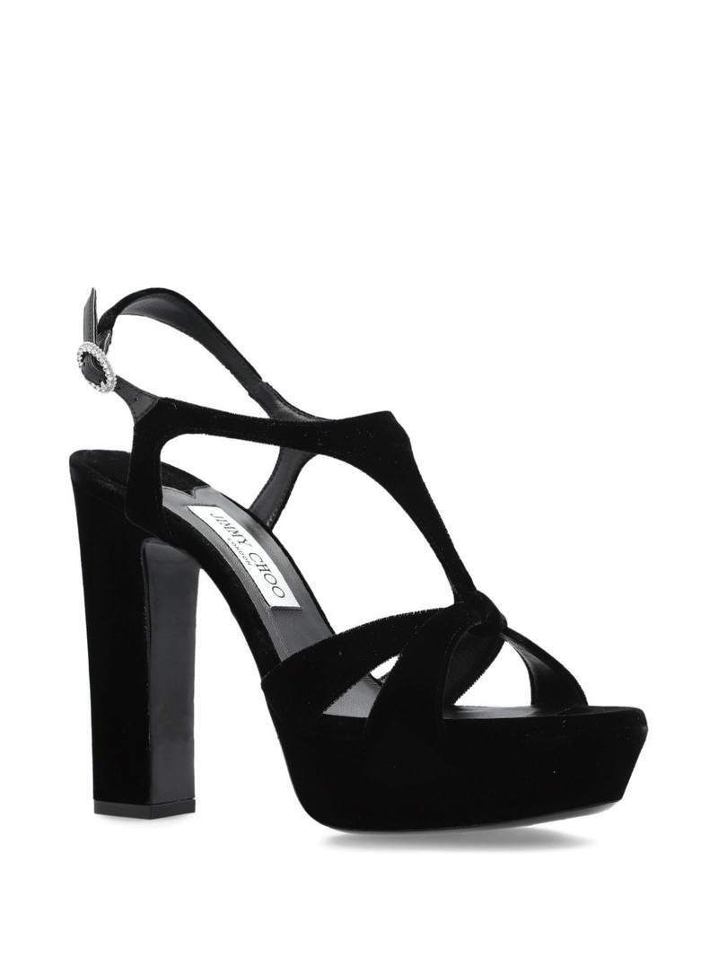 JIMMY CHOO 135mm Kesia t-strap platform heel sandals outlook