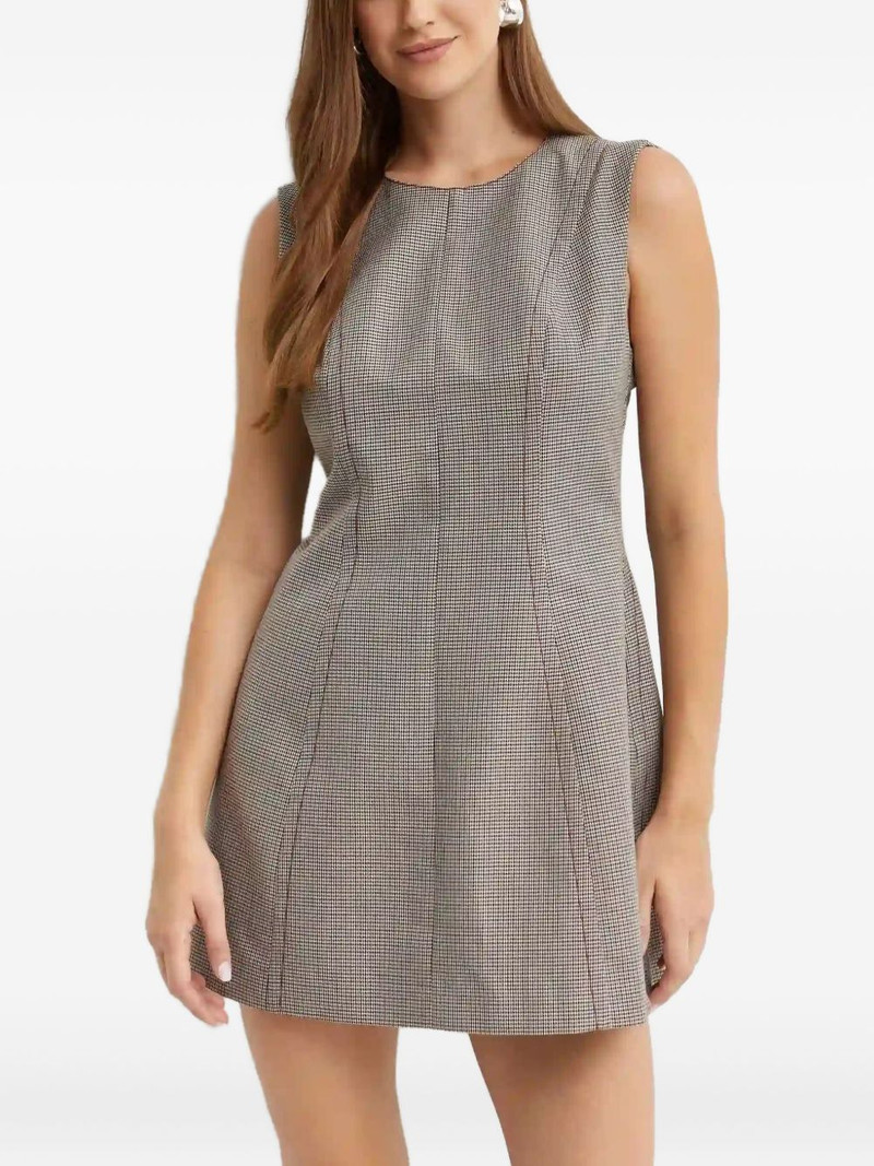 houndstooth-pattern flared mini dress 3
