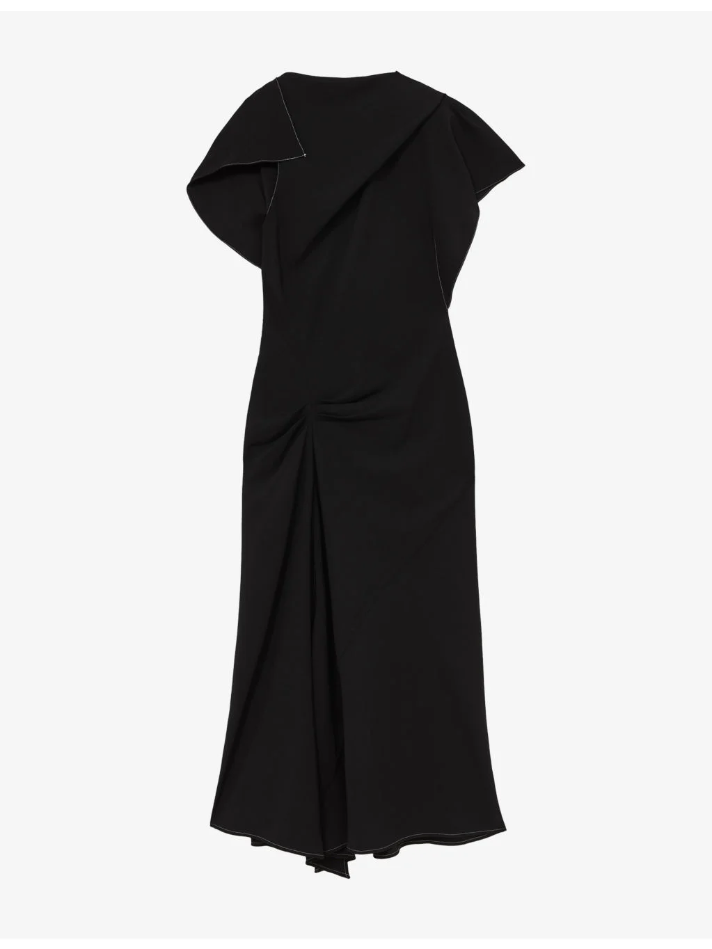 Saskia Asymmetric Draped Woven Midi Dress - 1