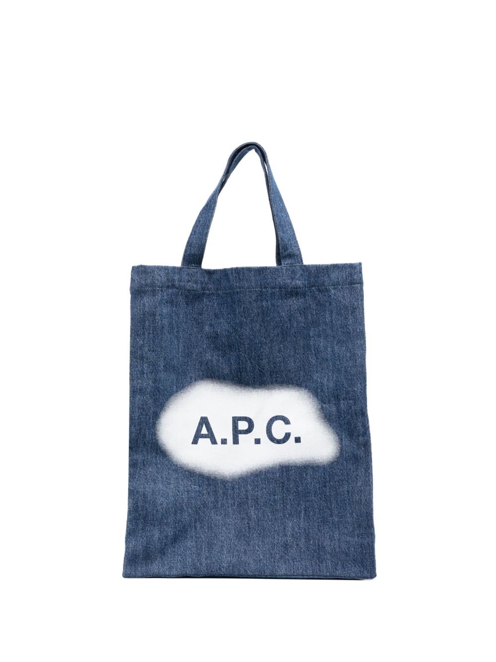 logo-print denim tote bag - 1