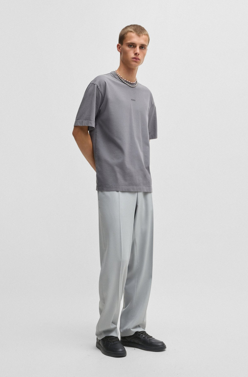 HUGO FAUX-LEATHER LACE-UP TRAINERS WITH LOGO DETAILS outlook