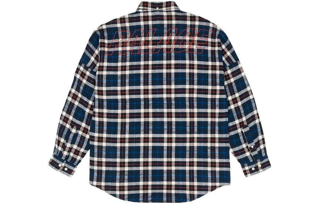 Palace FW22 Flannel Drop Shoulder Shirt 'Navy' P23SHT070 - 2