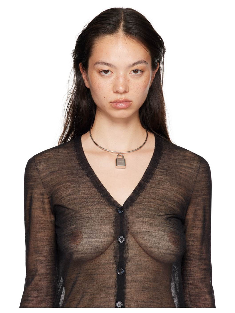 Acne Studios Silver Padlock Choker outlook