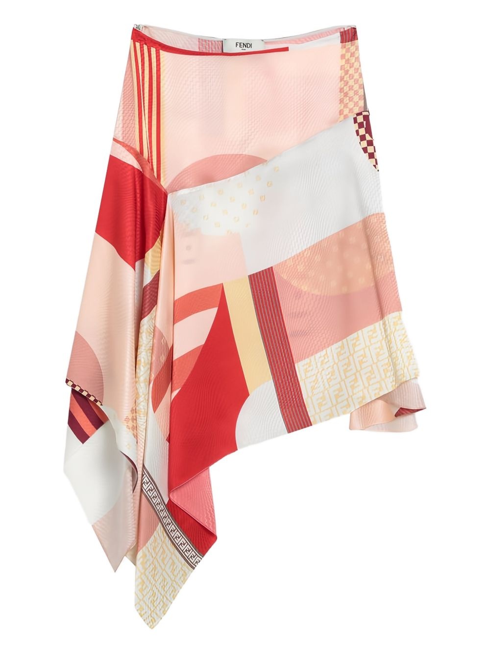 asymmetric graphic-print skirt - 2