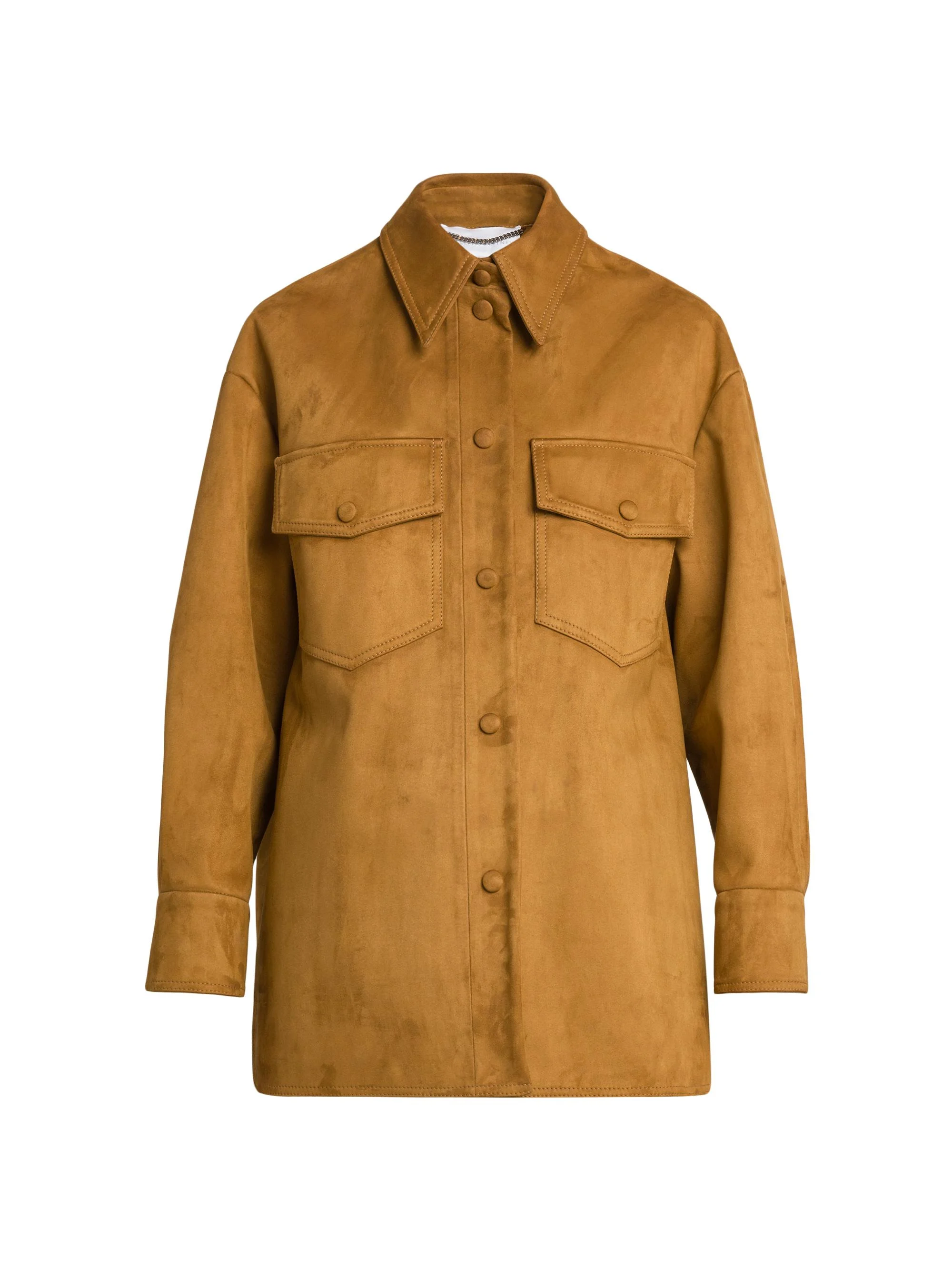 Women's Alter Faux-Suede Button-Front Overshirt - Wallnut - 1