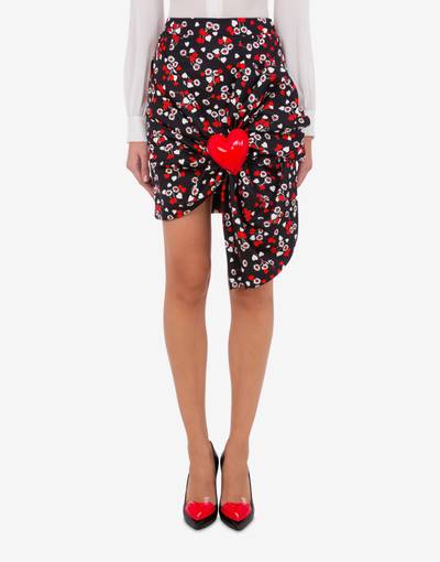 Moschino ALL-OVER HEARTS & FLOWERS OTTOMAN MINI SKIRT outlook