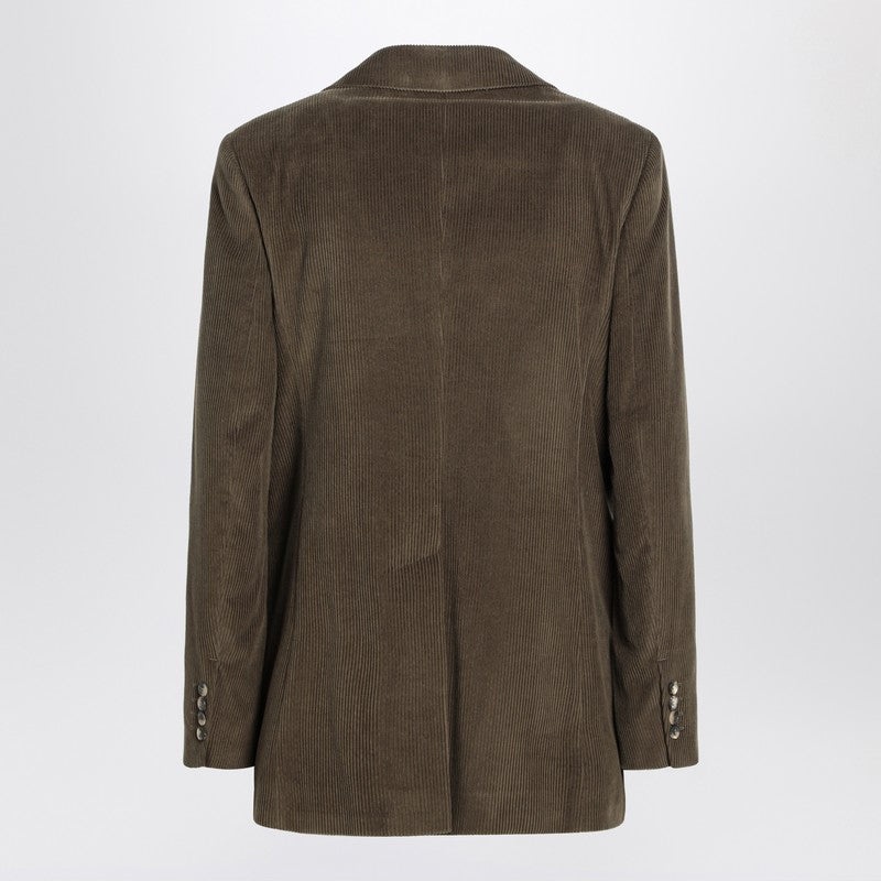 Max Mara Khaki Ribbed Jacket Women - 2
