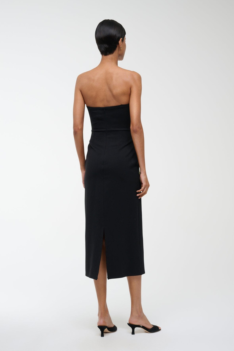 STAUD BROOKE DRESS DAHLIA DAYDREAM BLACK 6