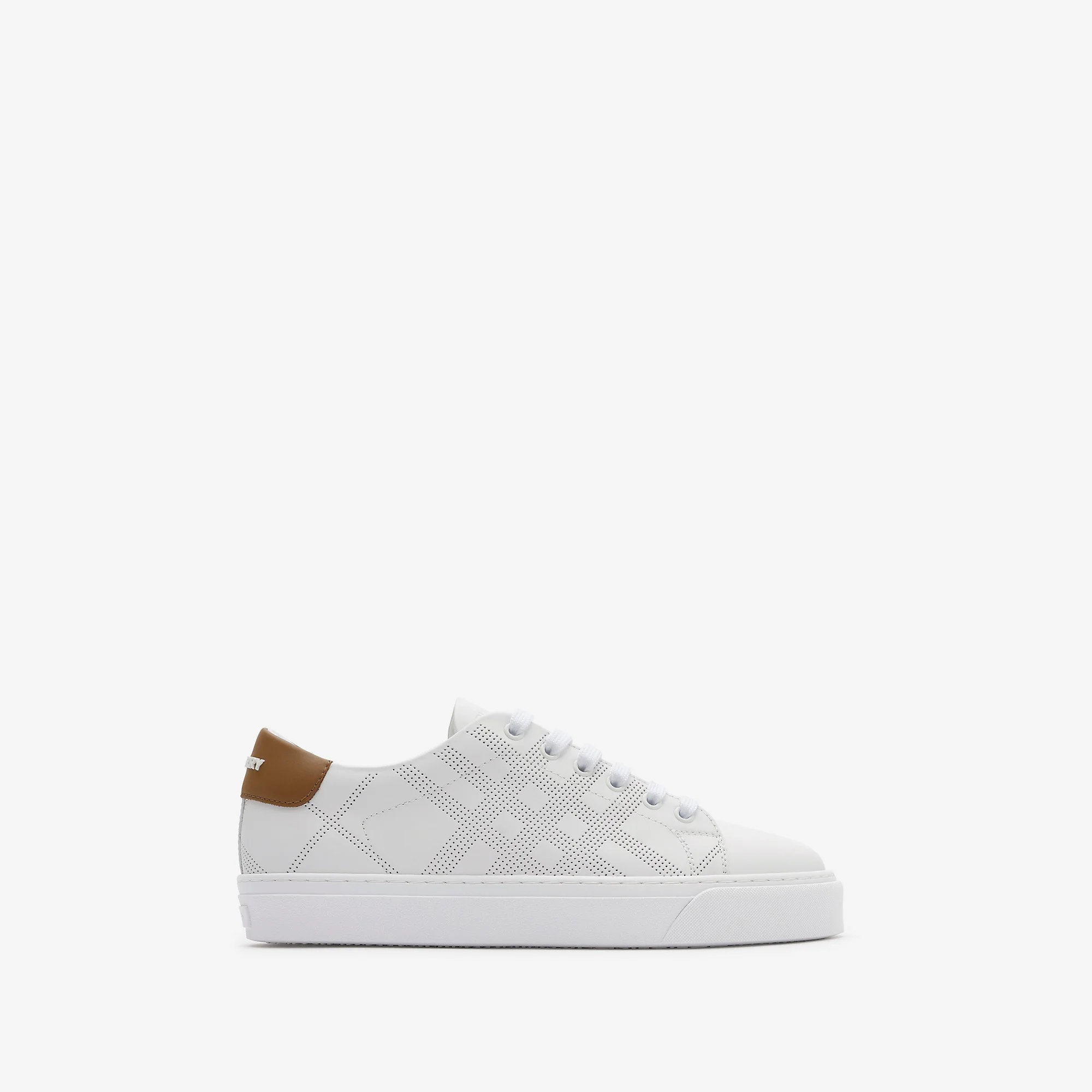Check Leather Sneakers - 1