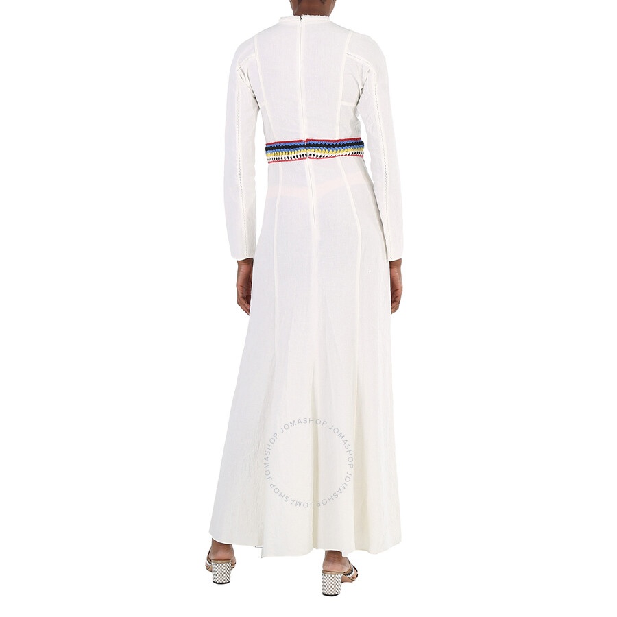 Chloe Ladies Iconic Milk Crochet-Detail Long Dress - 6