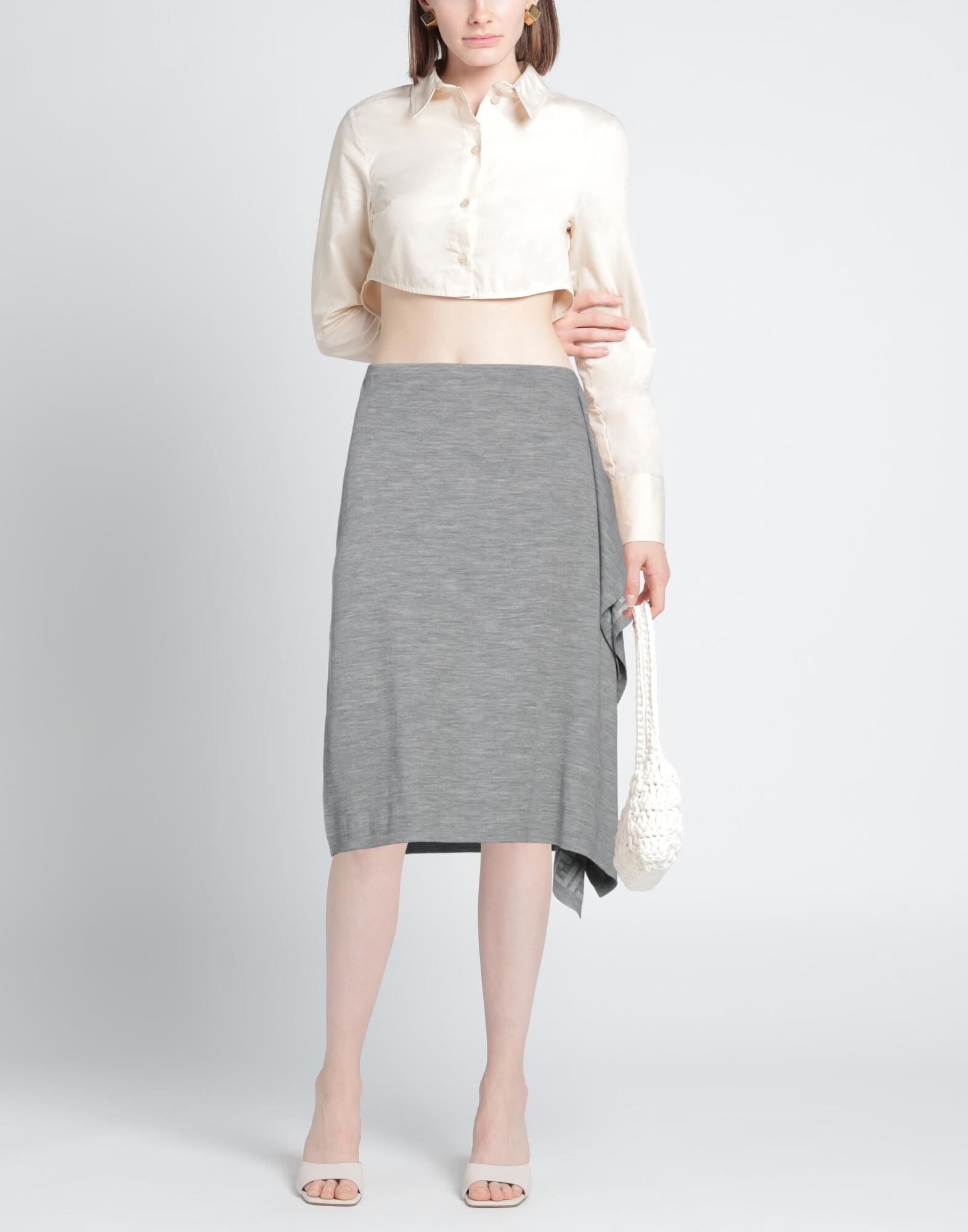 Grey Women's Midi Skirt - 2