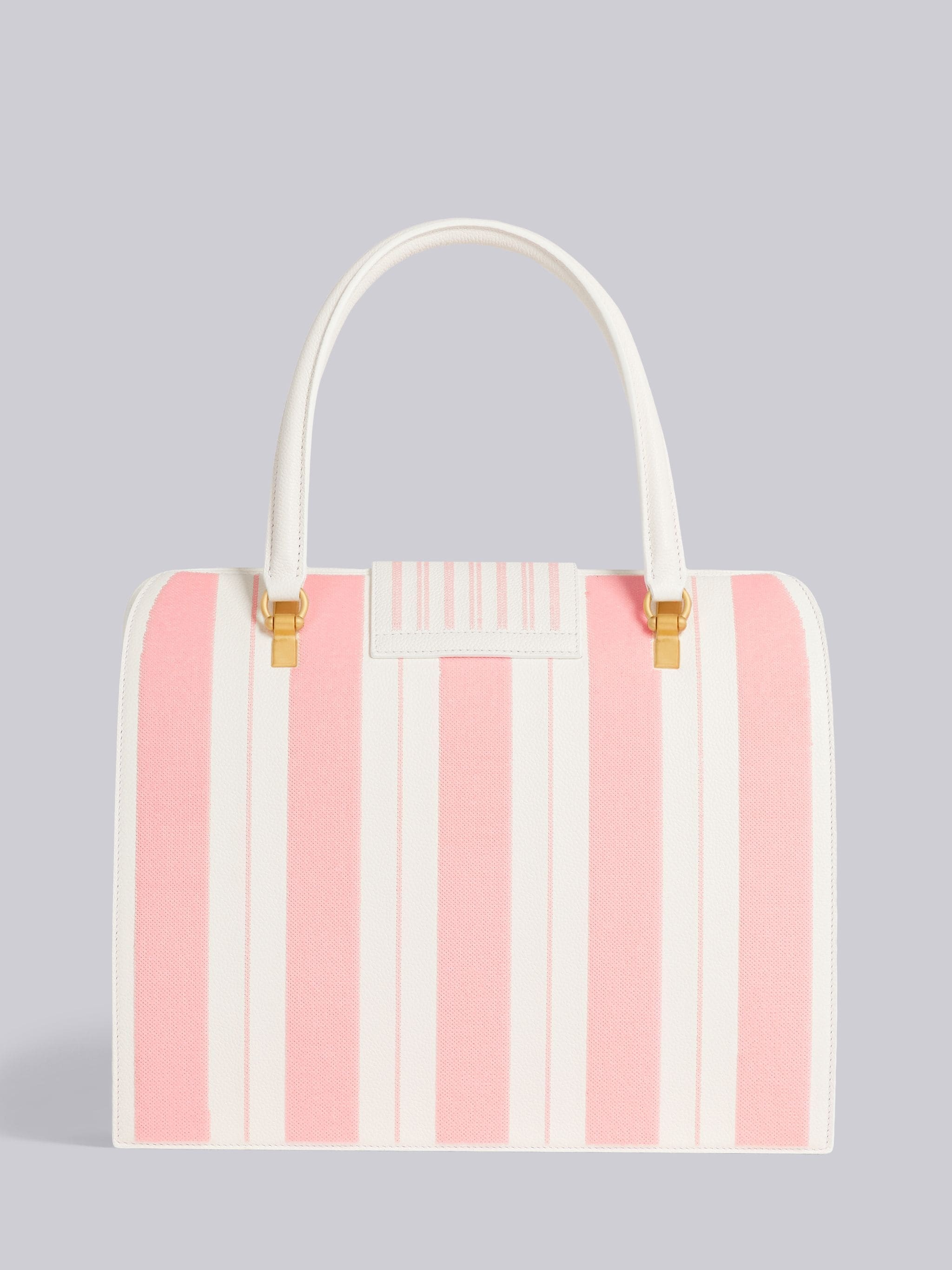 Light Pink Pebble Grain Leather Sequin Stripe Embroidery Mrs. Thom Bag - 4