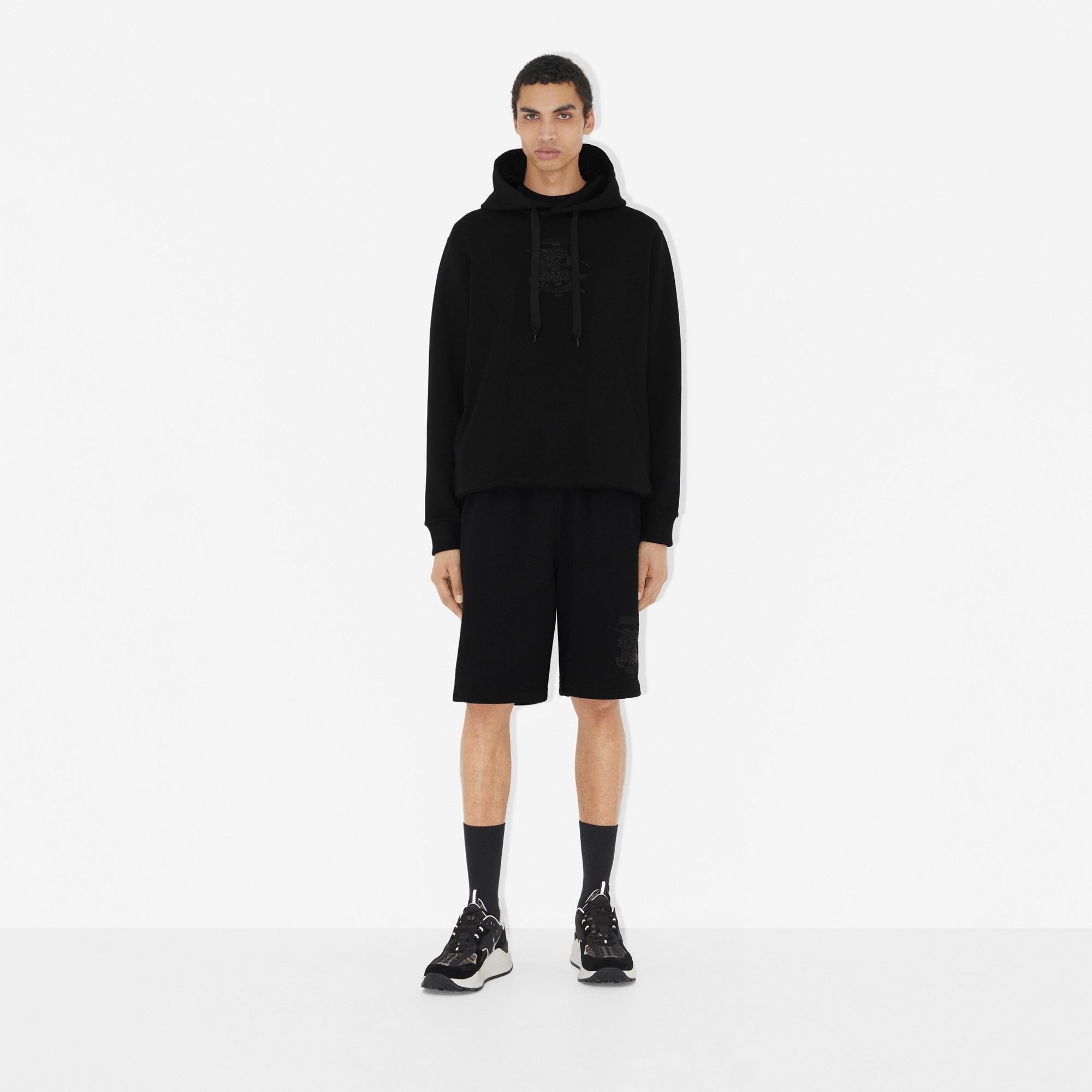 Logo Embossed, Leather, Suede and Mesh Sneakers - 6