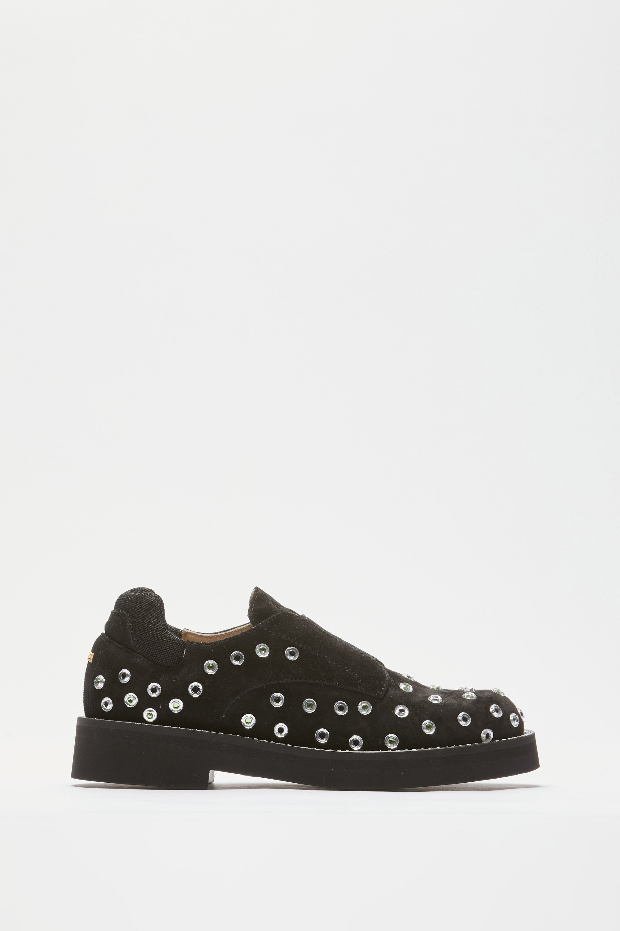 SUEDE DERBY SHOES WITH STUDS - 3