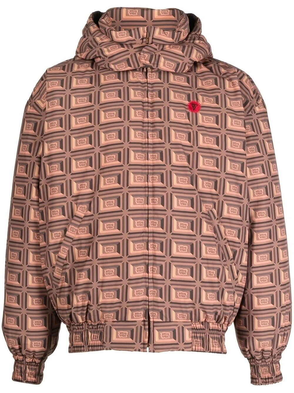 graphic-print padded jacket - 1