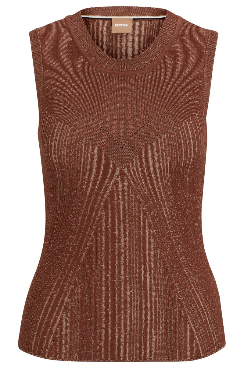 SLEEVELESS KNITTED TOP WITH RIBBED STRUCTURE 1
