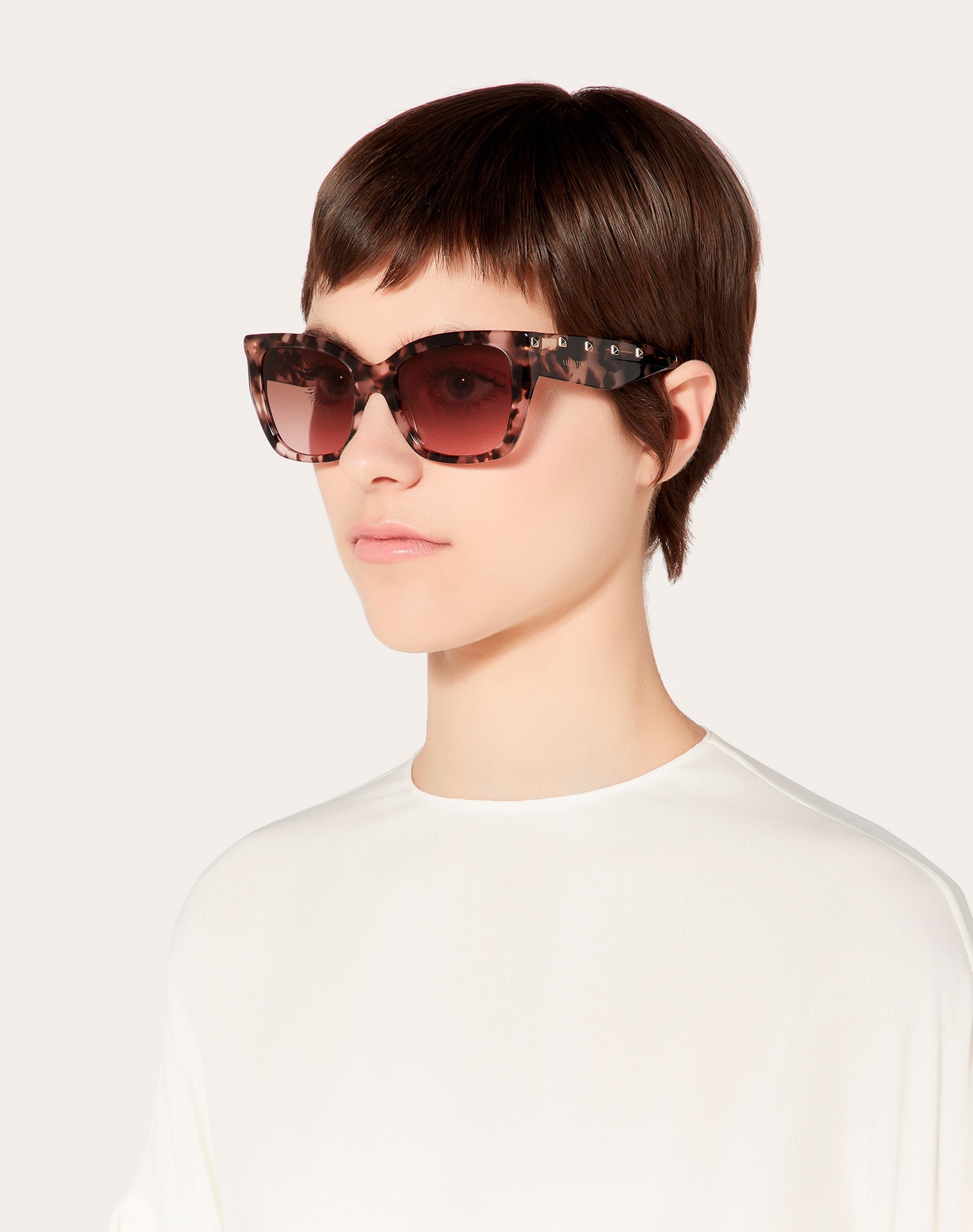 SQUARE ACETATE SUNGLASSES WITH STUDS - 5