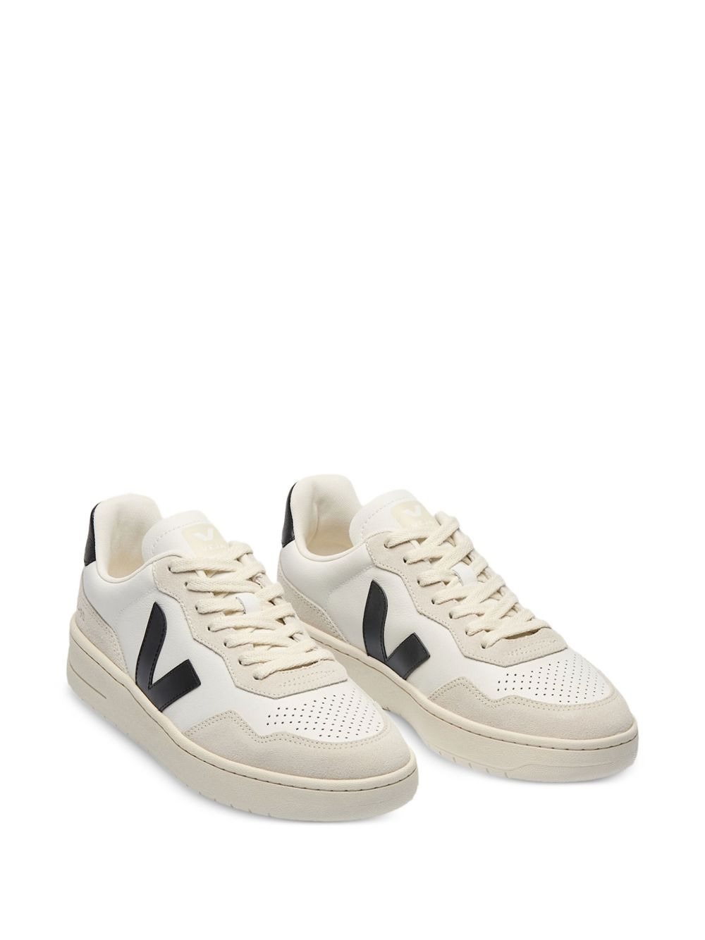 V-logo leather trainers - 2