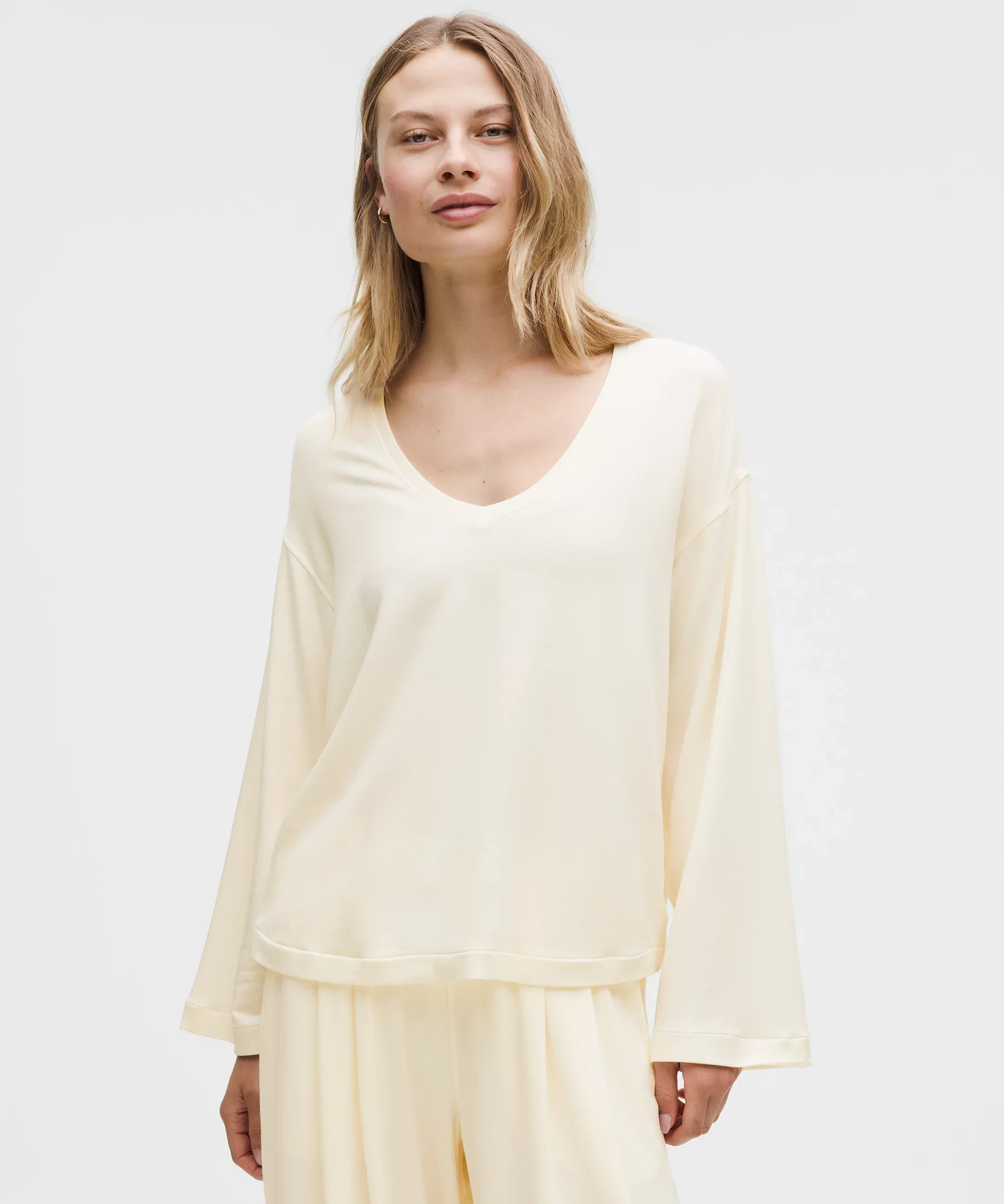 BeCalm V-Neck Bell Sleeve Shirt - 1