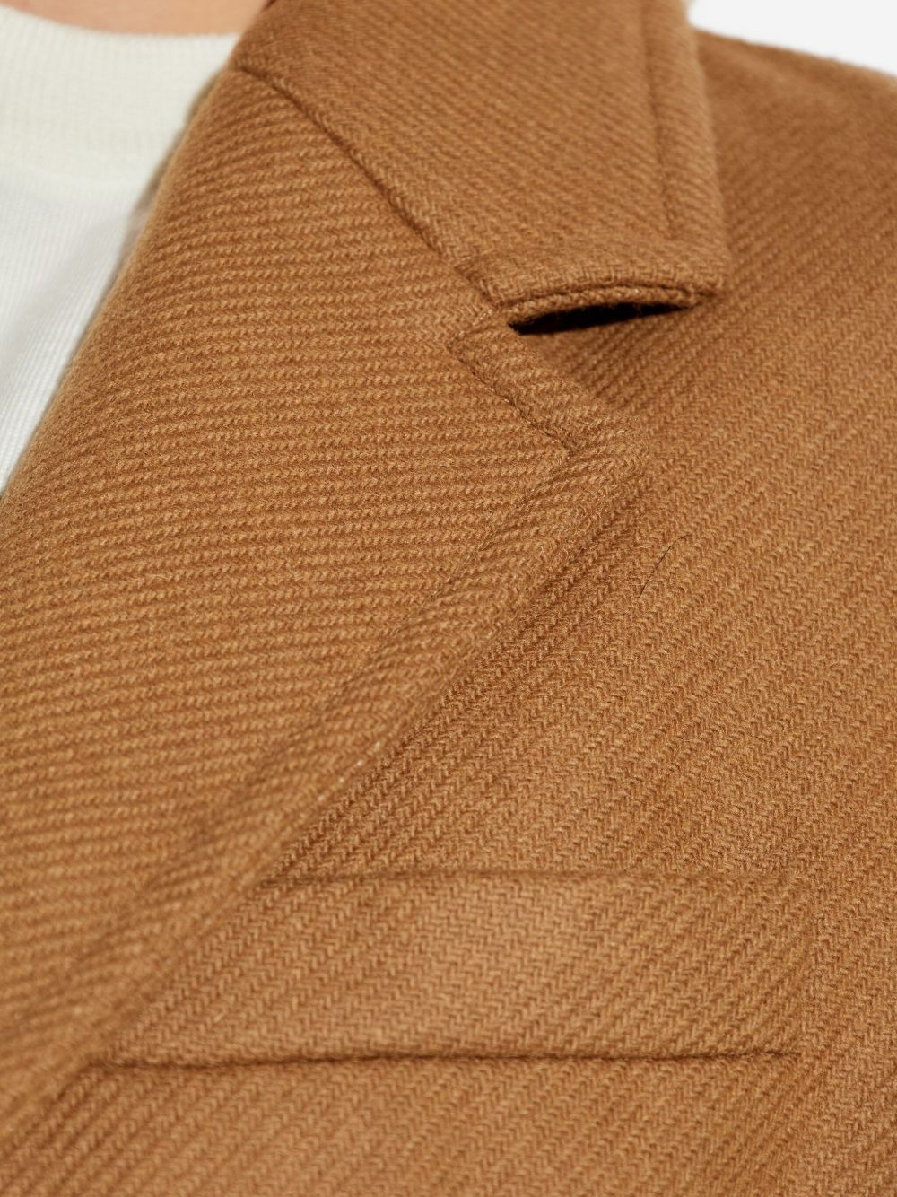 button-fastening wool-blend coat - 5