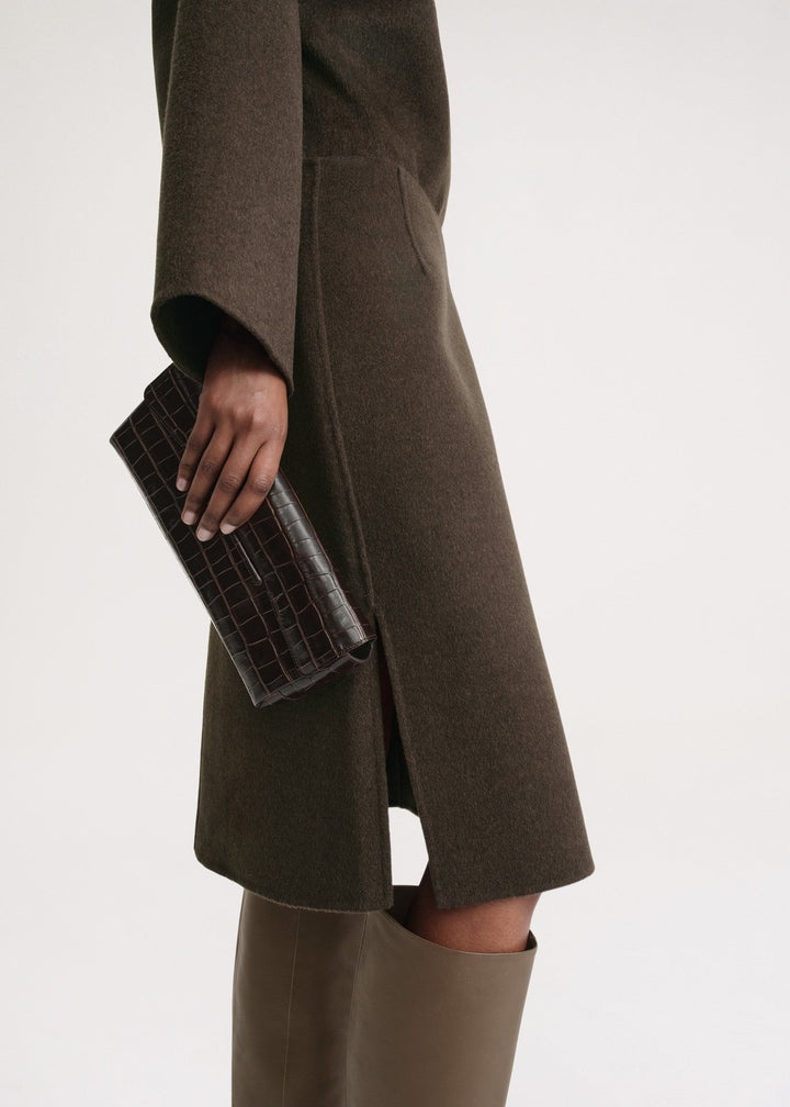 Side-split doublé skirt chocolate mélange - 5